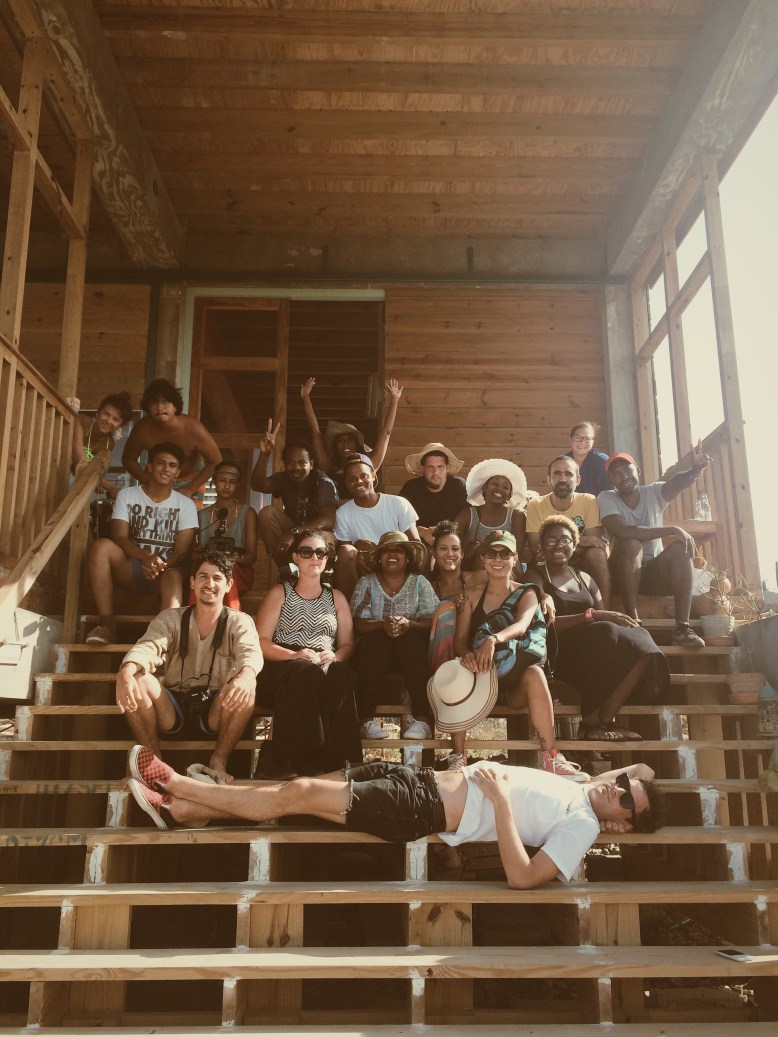 Caribbean Linked III participants at the home of Ryan Oduber and Alydia Wever, with CLII alumni Kevin Schuit and Germille Geerman.