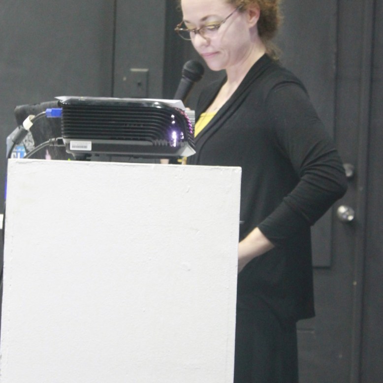 Holly Bynoe delivering her presentation. Photo by Avantia Damberg