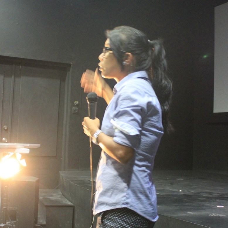 Marvi Johanna Franco Zapata presenting her work. Photo by Avantia Damberg