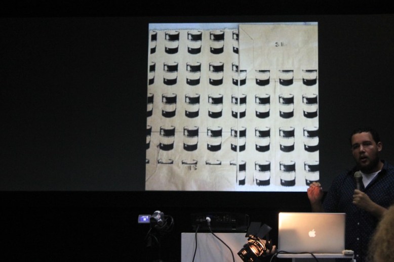 Alex Kelly presenting his work. Photo by Avantia Damberg