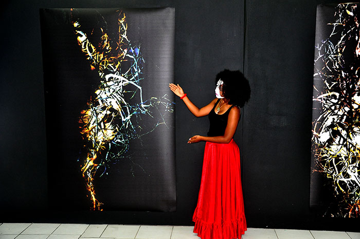 Gangi di Arte with Shirley Rufin’s work. Photograph by Shirley Rufin.