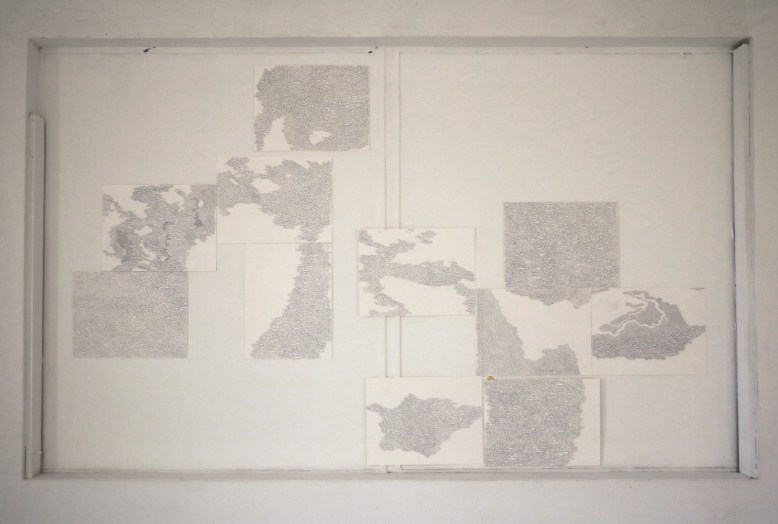 Frances Gallardo, Untitled 1 (Ateliers ‘89), Graphite on paper, 11 sheets (polyptych) 30cm x 40cm each, 2016.