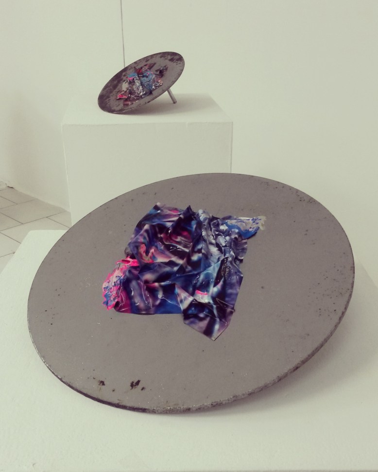 Nowé Harris-Smith, From the 'Skin Graft' series, Sticker, acrylic paint on metal, 2016.